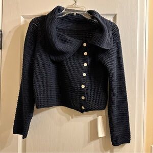 Commense Asymmetrical Breasted Knit Top